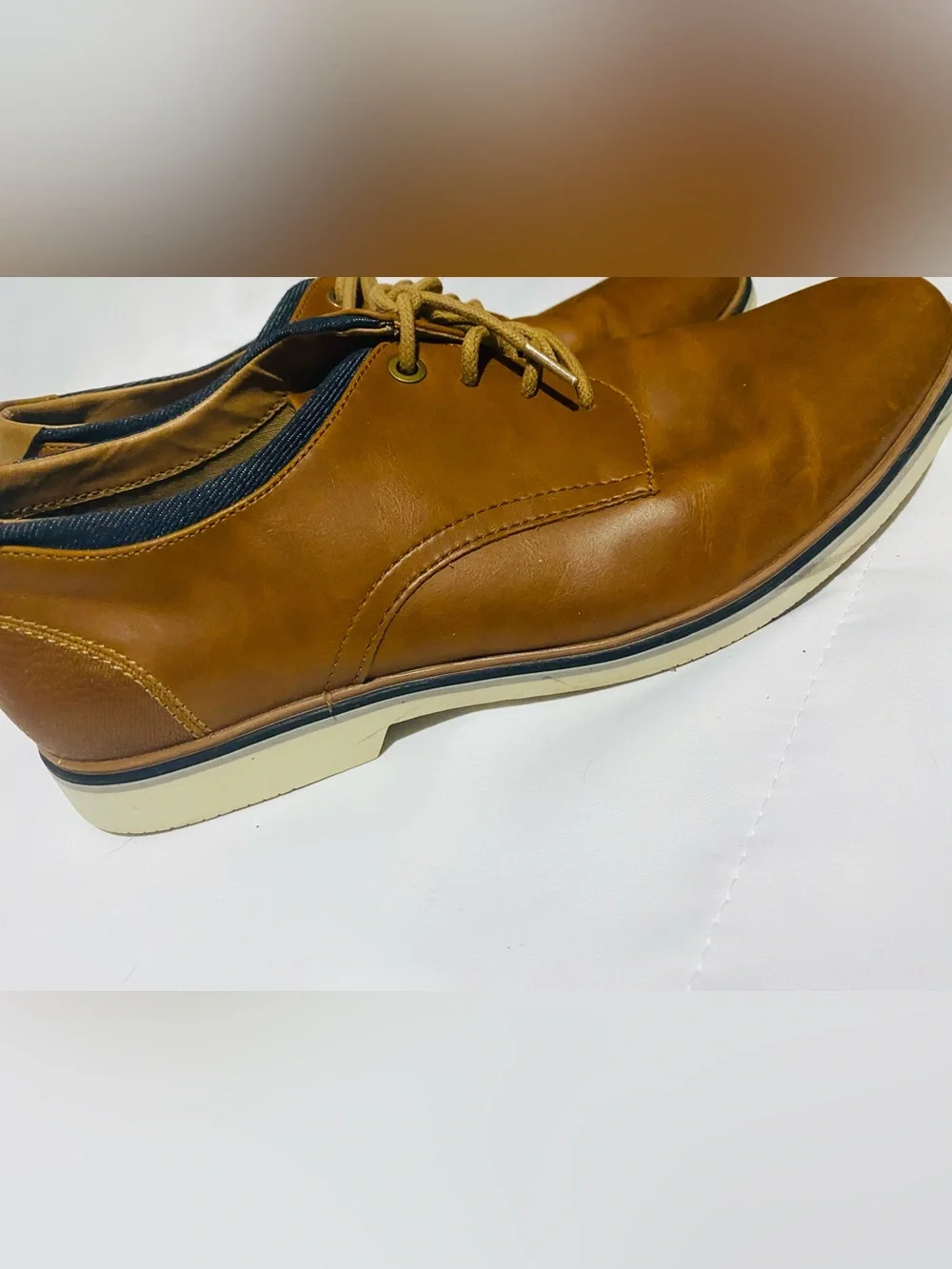 jf j.ferrar Men's Tan Lace-Up Derby Shoes
